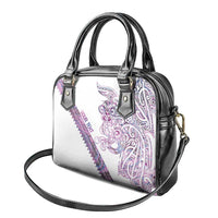 Mawhero Paua shell Kowhaiwhai Taniko Personalised Shoulder Handbag Taniwha Maori Tribal Style
