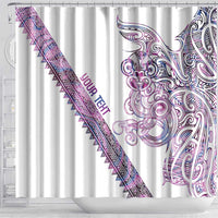 Mawhero Paua shell Kowhaiwhai Taniko Personalised Shower Curtain Taniwha Maori Tribal Style