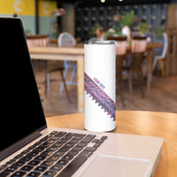 Mawhero Paua shell Kowhaiwhai Taniko Personalised Skinny Tumbler Taniwha Maori Tribal Style
