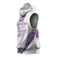 Mawhero Paua shell Kowhaiwhai Taniko Personalised Sleeveless Hoodie Taniwha Maori Tribal Style