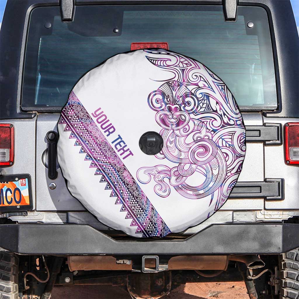Mawhero Paua shell Kowhaiwhai Taniko Personalised Spare Tire Cover Taniwha Maori Tribal Style