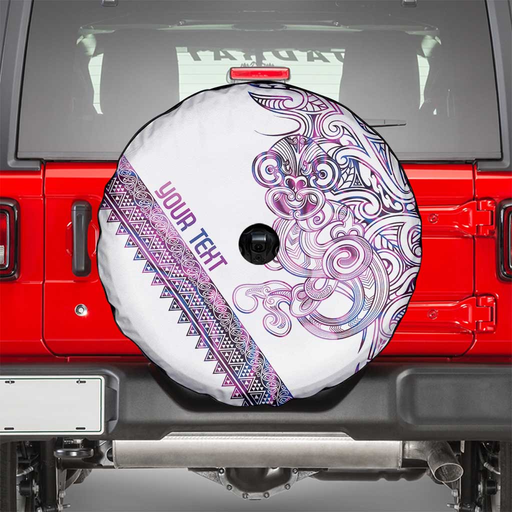 Mawhero Paua shell Kowhaiwhai Taniko Personalised Spare Tire Cover Taniwha Maori Tribal Style