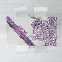 Mawhero Paua shell Kowhaiwhai Taniko Personalised Tablecloth Taniwha Maori Tribal Style