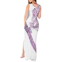 Mawhero Paua shell Kowhaiwhai Taniko Personalised Tank Maxi Dress Taniwha Maori Tribal Style