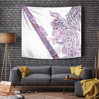 Mawhero Paua shell Kowhaiwhai Taniko Personalised Tapestry Taniwha Maori Tribal Style LT9 Pink - Polynesian Pride