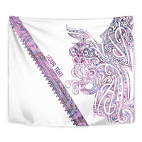 Mawhero Paua shell Kowhaiwhai Taniko Personalised Tapestry Taniwha Maori Tribal Style LT9 - Polynesian Pride