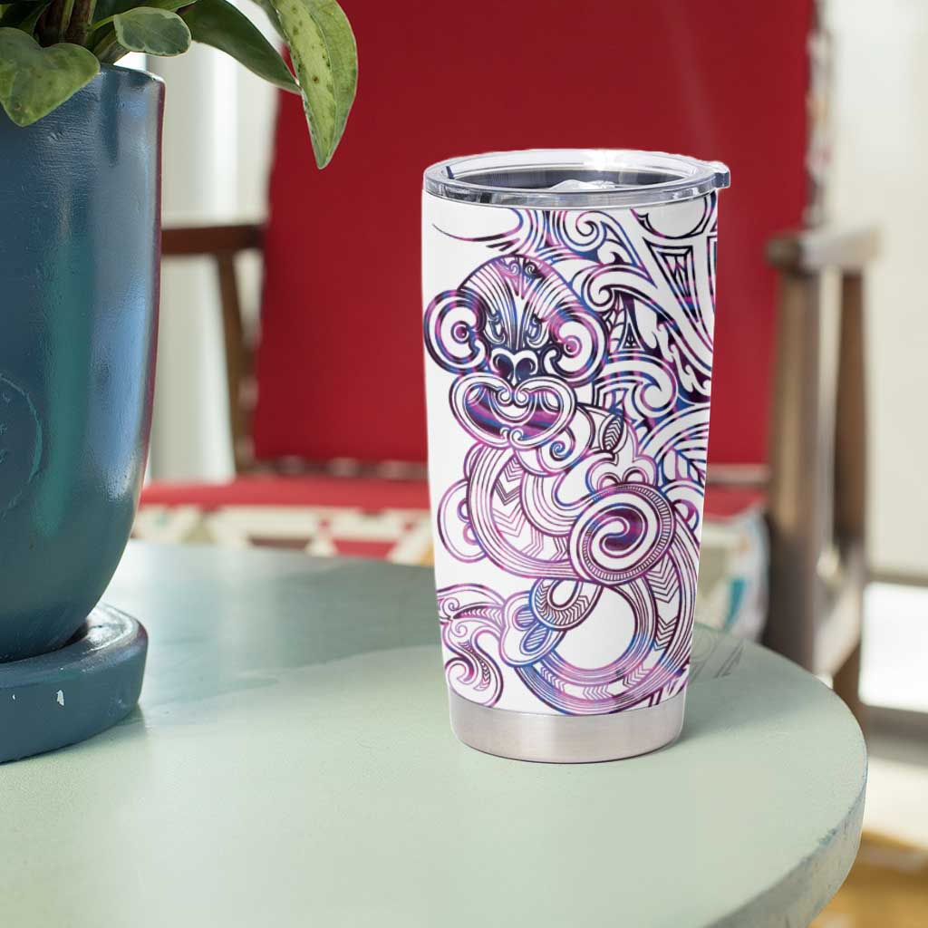 Mawhero Paua shell Kowhaiwhai Taniko Personalised Tumbler Cup Taniwha Maori Tribal Style