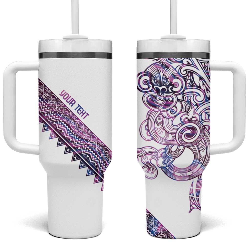 Mawhero Paua shell Kowhaiwhai Taniko Personalised Tumbler With Handle Taniwha Maori Tribal Style