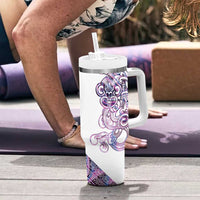 Mawhero Paua shell Kowhaiwhai Taniko Personalised Tumbler With Handle Taniwha Maori Tribal Style