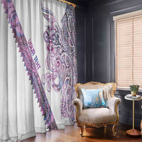 Mawhero Paua shell Kowhaiwhai Taniko Personalised Window Curtain Taniwha Maori Tribal Style