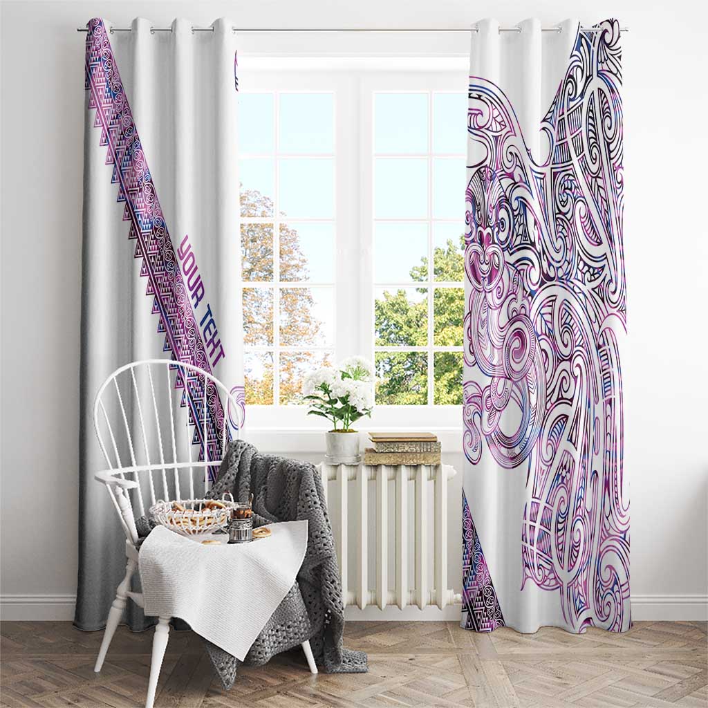 Mawhero Paua shell Kowhaiwhai Taniko Personalised Window Curtain Taniwha Maori Tribal Style