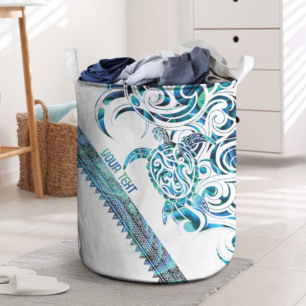 Kahui Whetu Paua shell Kowhaiwhai Taniko Personalised Laundry Basket Turtle Tattoo Maori Tribal Style