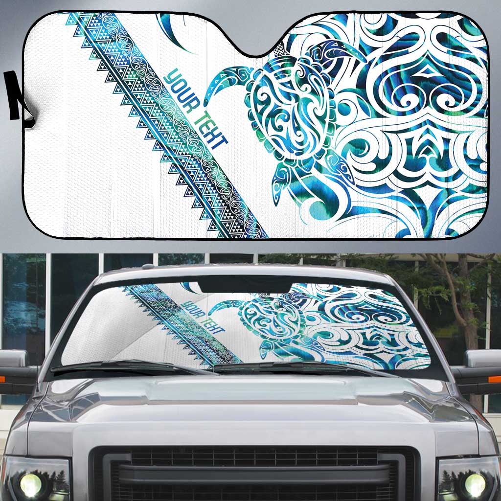 Kahui Whetu Paua shell Kowhaiwhai Taniko Personalised Auto Sun Shade Turtle Tattoo Maori Tribal Style LT9 Blue - Polynesian Pride