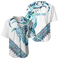 Kahui Whetu Paua shell Kowhaiwhai Taniko Personalised Baseball Jersey Turtle Tattoo Maori Tribal Style