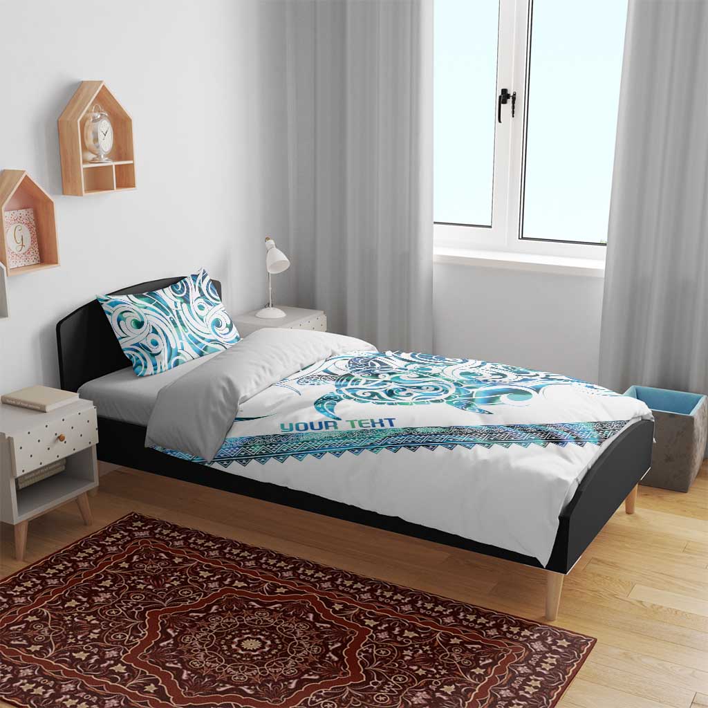Kahui Whetu Paua shell Kowhaiwhai Taniko Personalised Bedding Set Turtle Tattoo Maori Tribal Style