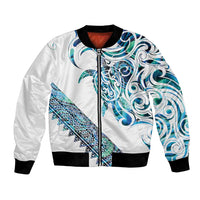Kahui Whetu Paua shell Kowhaiwhai Taniko Personalised Bomber Jacket Turtle Tattoo Maori Tribal Style
