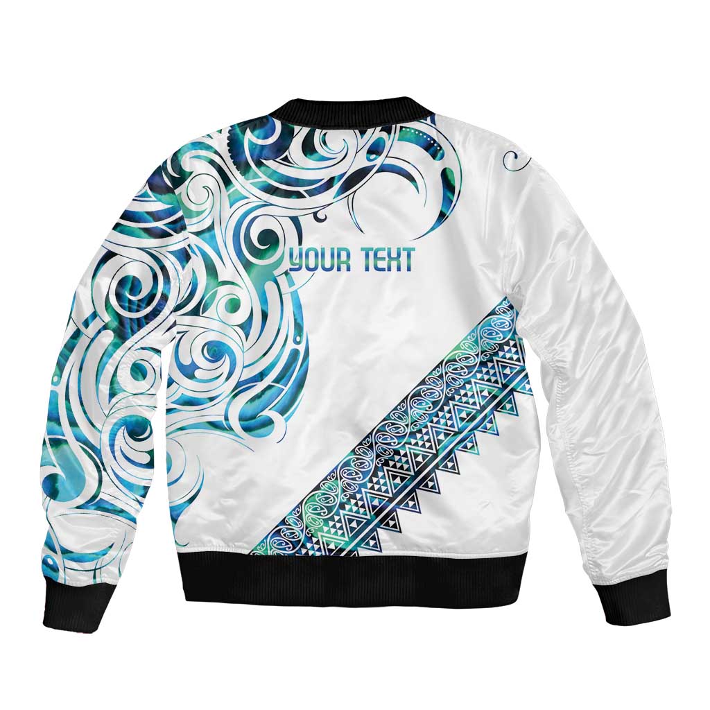 Kahui Whetu Paua shell Kowhaiwhai Taniko Personalised Bomber Jacket Turtle Tattoo Maori Tribal Style