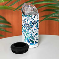 Kahui Whetu Paua shell Kowhaiwhai Taniko Personalised 4 in 1 Can Cooler Tumbler Turtle Tattoo Maori Tribal Style