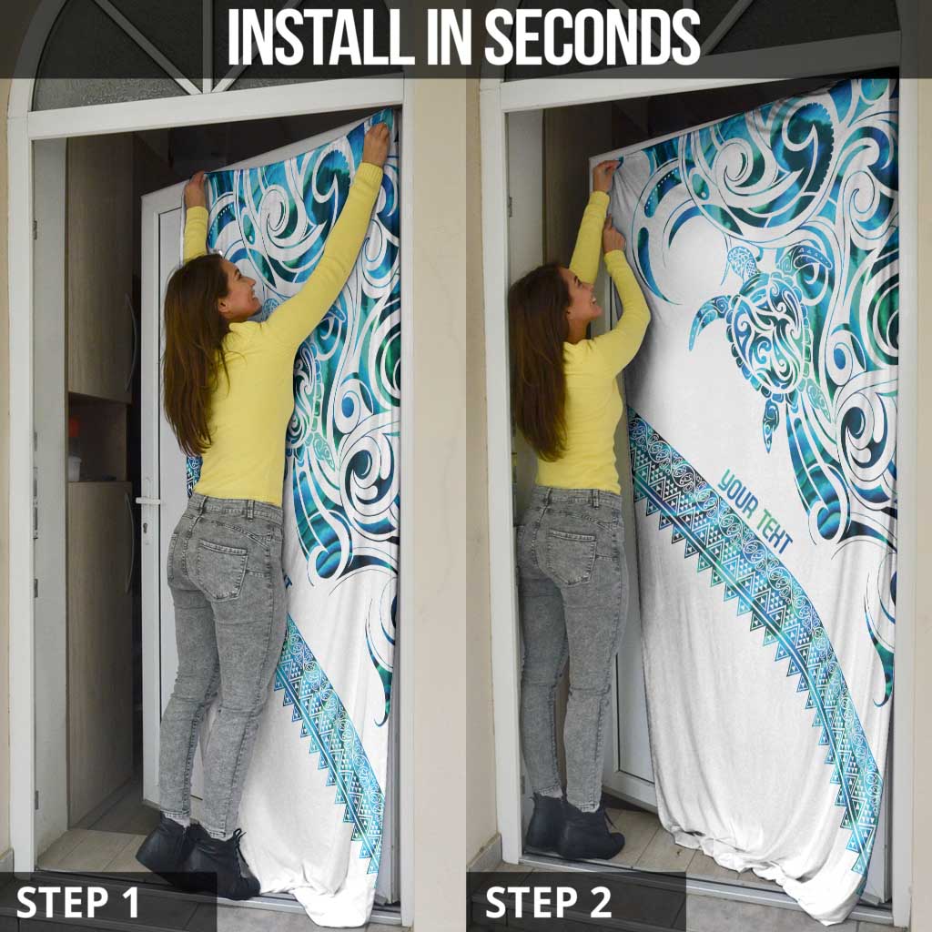 Kahui Whetu Paua shell Kowhaiwhai Taniko Personalised Door Cover Turtle Tattoo Maori Tribal Style