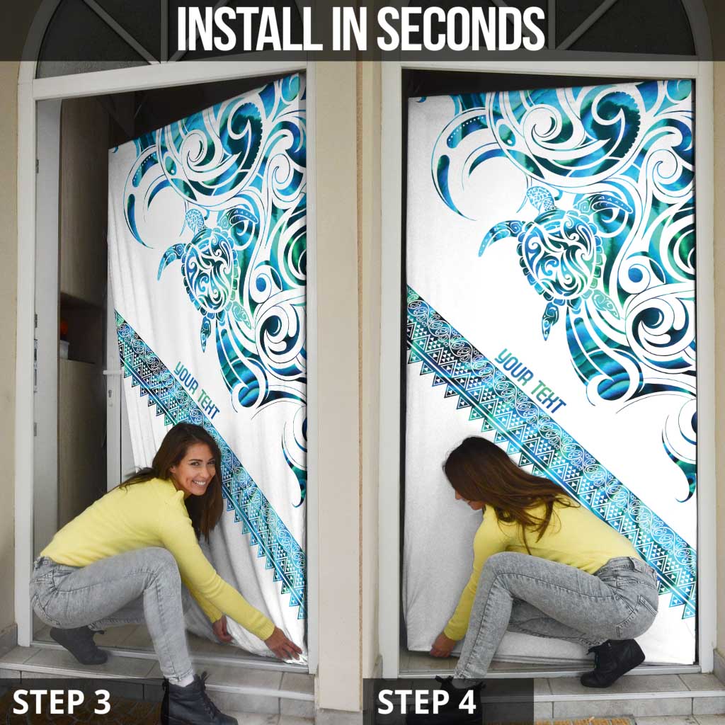 Kahui Whetu Paua shell Kowhaiwhai Taniko Personalised Door Cover Turtle Tattoo Maori Tribal Style