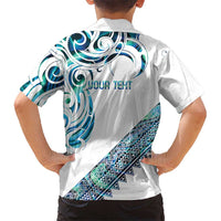 Kahui Whetu Paua shell Kowhaiwhai Taniko Personalised Family Matching Mermaid Dress and Hawaiian Shirt Turtle Tattoo Maori Tribal Style