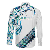 Kahui Whetu Paua shell Kowhaiwhai Taniko Personalised Family Matching Summer Maxi Dress and Hawaiian Shirt Turtle Tattoo Maori Tribal Style
