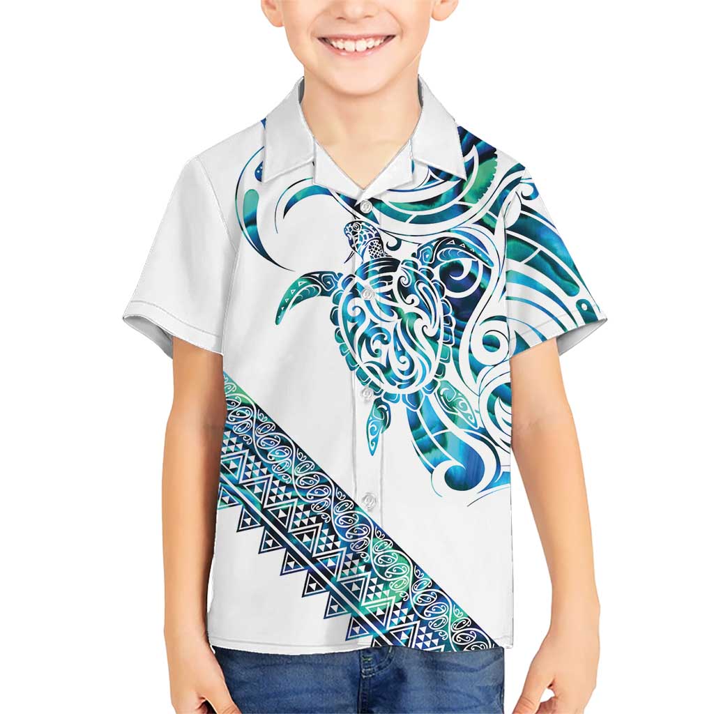 Kahui Whetu Paua shell Kowhaiwhai Taniko Personalised Family Matching Summer Maxi Dress and Hawaiian Shirt Turtle Tattoo Maori Tribal Style
