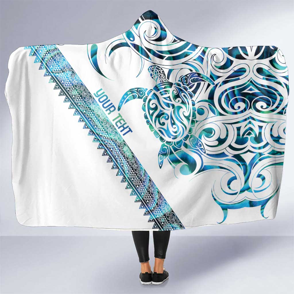 Kahui Whetu Paua shell Kowhaiwhai Taniko Personalised Hooded Blanket Turtle Tattoo Maori Tribal Style