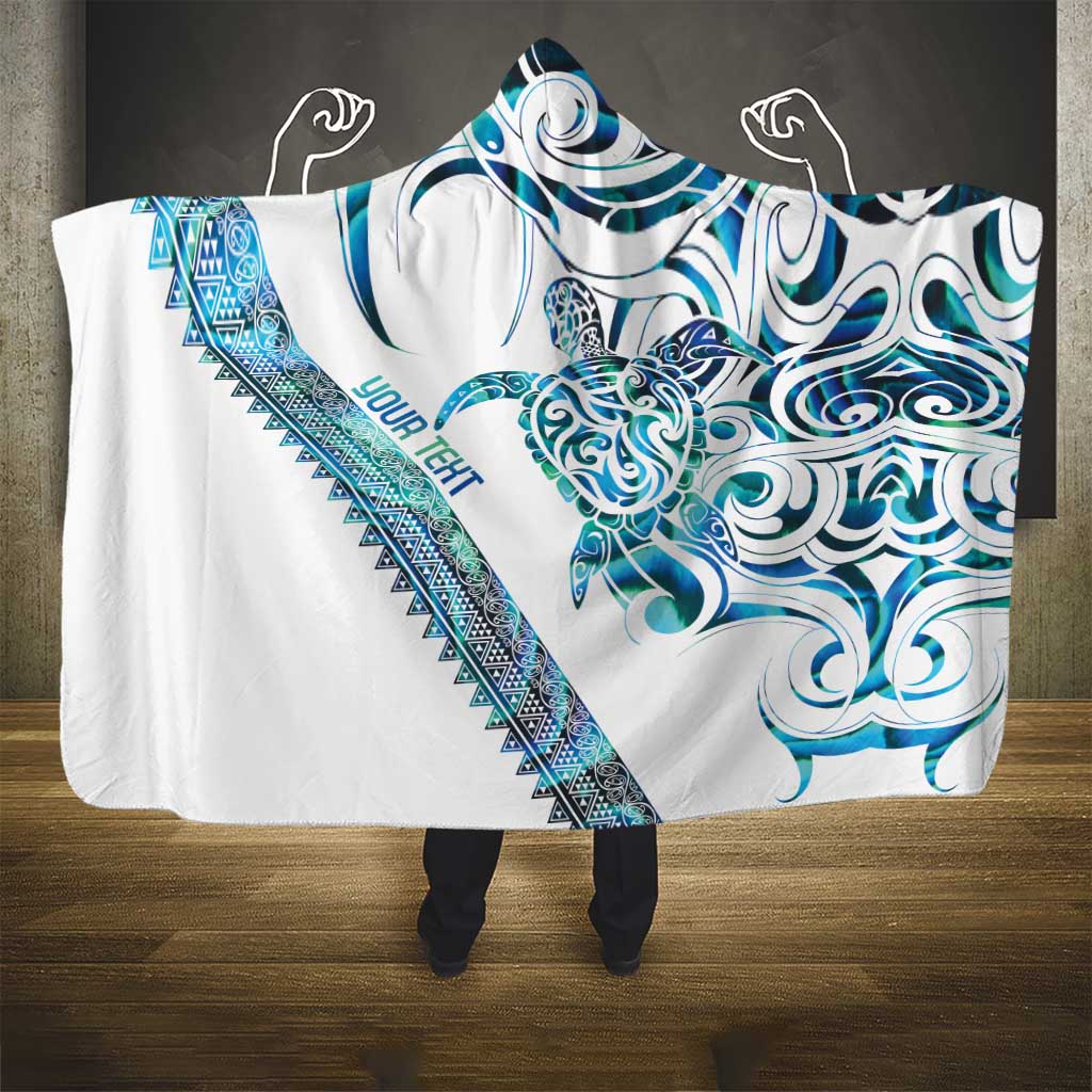 Kahui Whetu Paua shell Kowhaiwhai Taniko Personalised Hooded Blanket Turtle Tattoo Maori Tribal Style