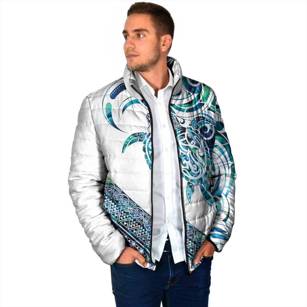 Kahui Whetu Paua shell Kowhaiwhai Taniko Personalised Padded Jacket Turtle Tattoo Maori Tribal Style