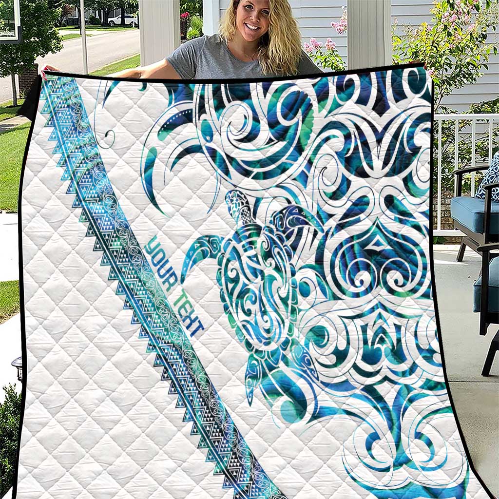 Kahui Whetu Paua shell Kowhaiwhai Taniko Personalised Quilt Turtle Tattoo Maori Tribal Style LT9 Blue - Polynesian Pride
