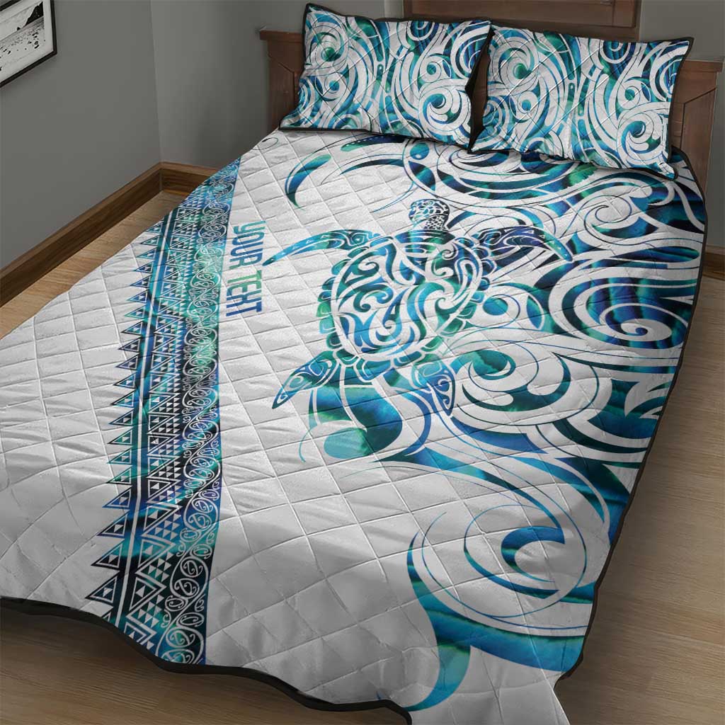 Kahui Whetu Paua shell Kowhaiwhai Taniko Personalised Quilt Bed Set Turtle Tattoo Maori Tribal Style