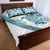 Kahui Whetu Paua shell Kowhaiwhai Taniko Personalised Quilt Bed Set Turtle Tattoo Maori Tribal Style