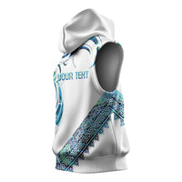 Kahui Whetu Paua shell Kowhaiwhai Taniko Personalised Sleeveless Hoodie Turtle Tattoo Maori Tribal Style