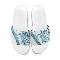 Kahui Whetu Paua shell Kowhaiwhai Taniko Personalised Slide Sandals Turtle Tattoo Maori Tribal Style