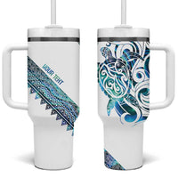 Kahui Whetu Paua shell Kowhaiwhai Taniko Personalised Tumbler With Handle Turtle Tattoo Maori Tribal Style