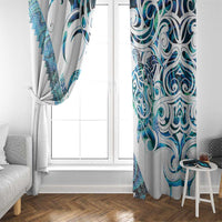 Kahui Whetu Paua shell Kowhaiwhai Taniko Personalised Window Curtain Turtle Tattoo Maori Tribal Style