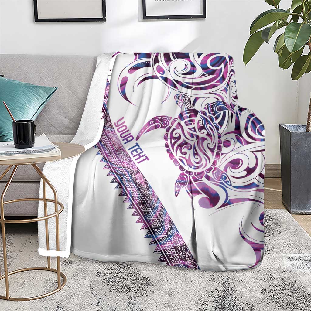 Mawhero Paua shell Kowhaiwhai Taniko Personalised Blanket Turtle Tattoo Maori Tribal Style