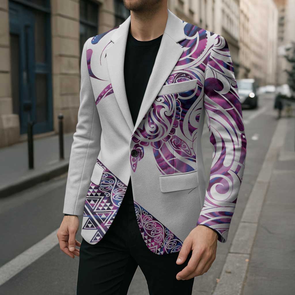 Mawhero Paua shell Kowhaiwhai Taniko Personalised Blazer Turtle Tattoo Maori Tribal Style