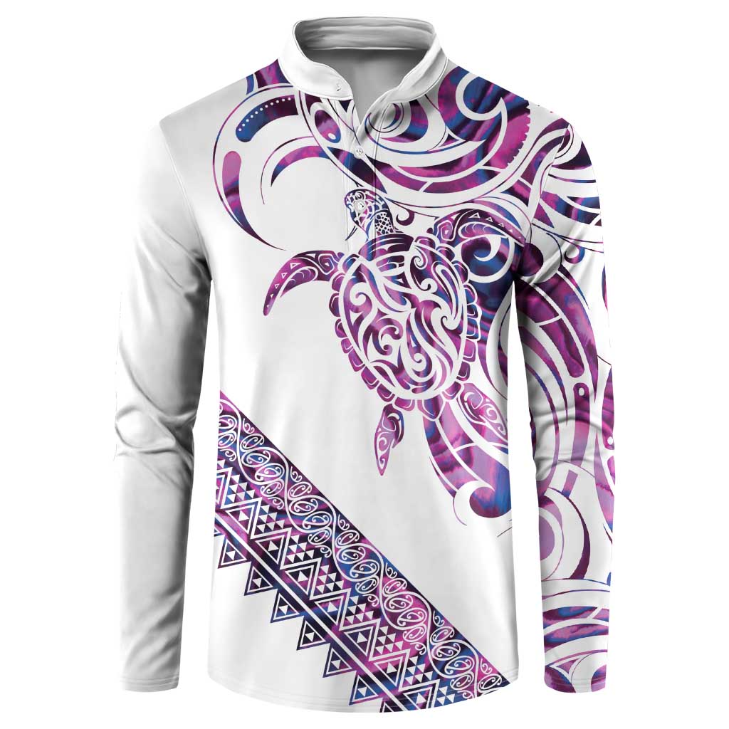 Mawhero Paua shell Kowhaiwhai Taniko Personalised Button Sweatshirt Turtle Tattoo Maori Tribal Style