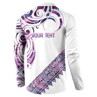 Mawhero Paua shell Kowhaiwhai Taniko Personalised Button Sweatshirt Turtle Tattoo Maori Tribal Style