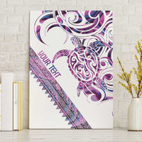 Mawhero Paua shell Kowhaiwhai Taniko Personalised Canvas Wall Art Turtle Tattoo Maori Tribal Style LT9 Without Frame Pink - Polynesian Pride