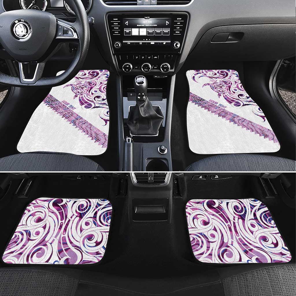 Mawhero Paua shell Kowhaiwhai Taniko Personalised Car Mats Turtle Tattoo Maori Tribal Style LT9 Set 4pcs Pink - Polynesian Pride