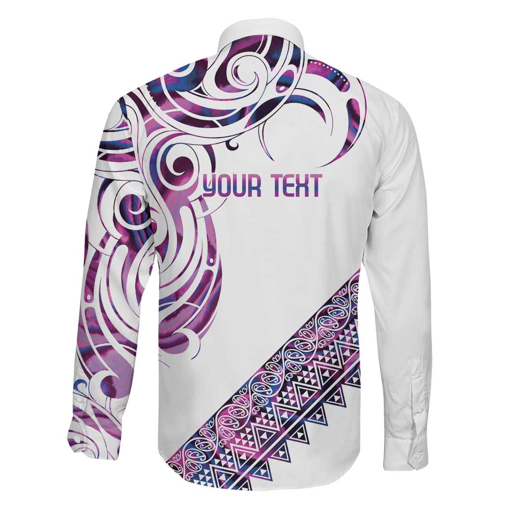 Mawhero Paua shell Kowhaiwhai Taniko Personalised Family Matching Off Shoulder Maxi Dress and Hawaiian Shirt Turtle Tattoo Maori Tribal Style