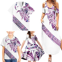 Mawhero Paua shell Kowhaiwhai Taniko Personalised Family Matching Summer Maxi Dress and Hawaiian Shirt Turtle Tattoo Maori Tribal Style