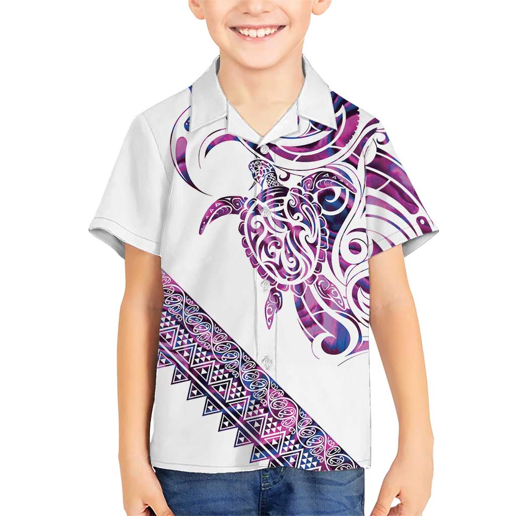 Mawhero Paua shell Kowhaiwhai Taniko Personalised Family Matching Summer Maxi Dress and Hawaiian Shirt Turtle Tattoo Maori Tribal Style