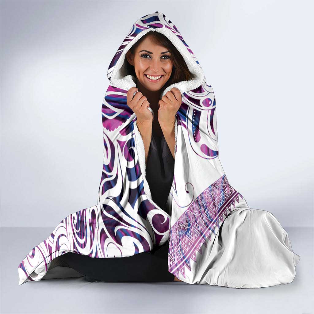 Mawhero Paua shell Kowhaiwhai Taniko Personalised Hooded Blanket Turtle Tattoo Maori Tribal Style