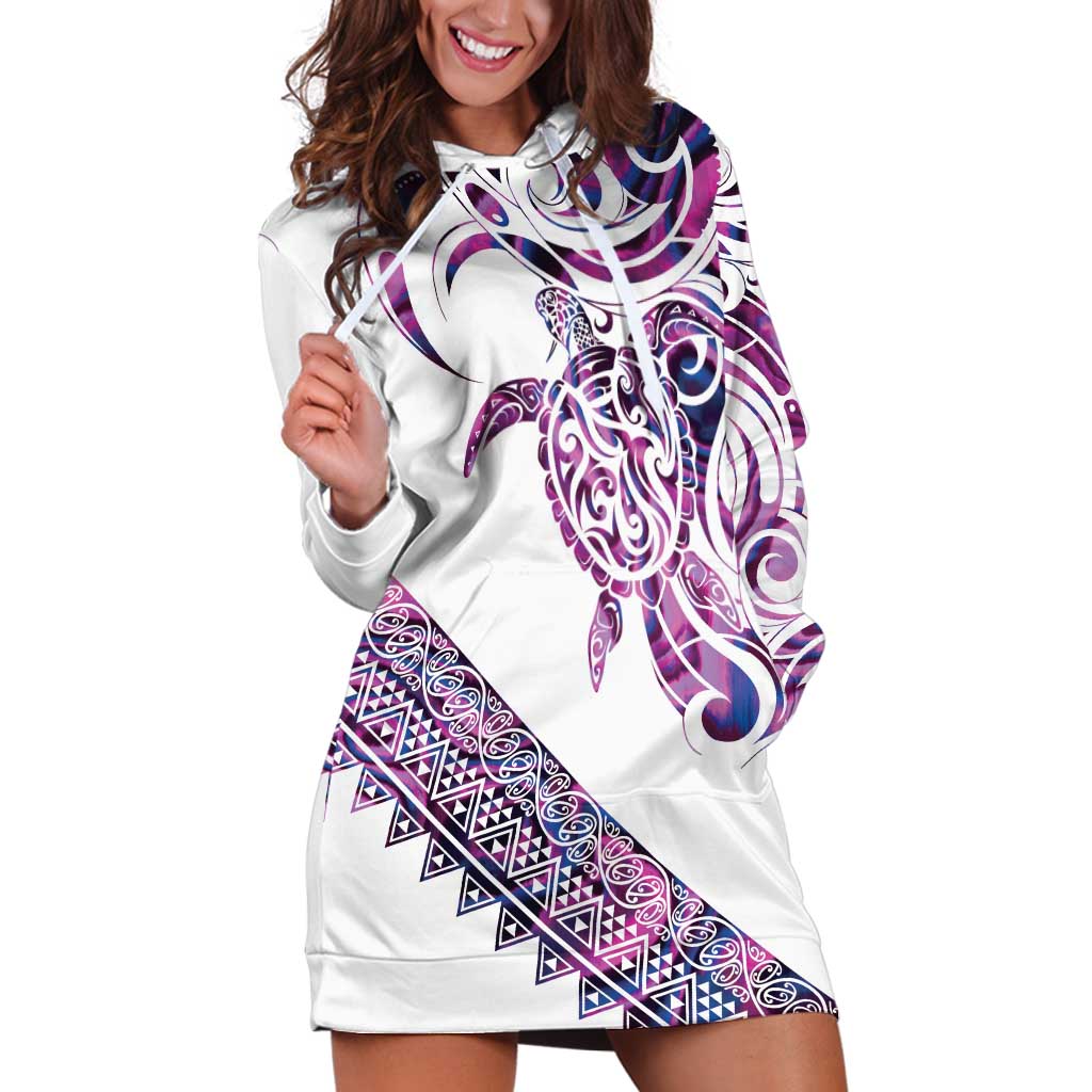 Mawhero Paua shell Kowhaiwhai Taniko Personalised Hoodie Dress Turtle Tattoo Maori Tribal Style