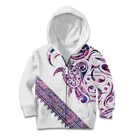 Mawhero Paua shell Kowhaiwhai Taniko Personalised Kid Hoodie Turtle Tattoo Maori Tribal Style