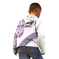 Mawhero Paua shell Kowhaiwhai Taniko Personalised Kid Hoodie Turtle Tattoo Maori Tribal Style